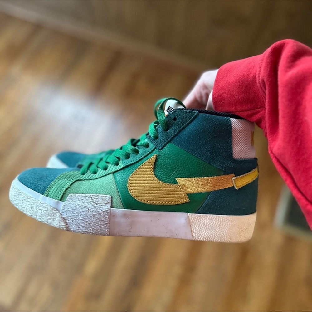 Nike Green and Gold High-Top Sneakers